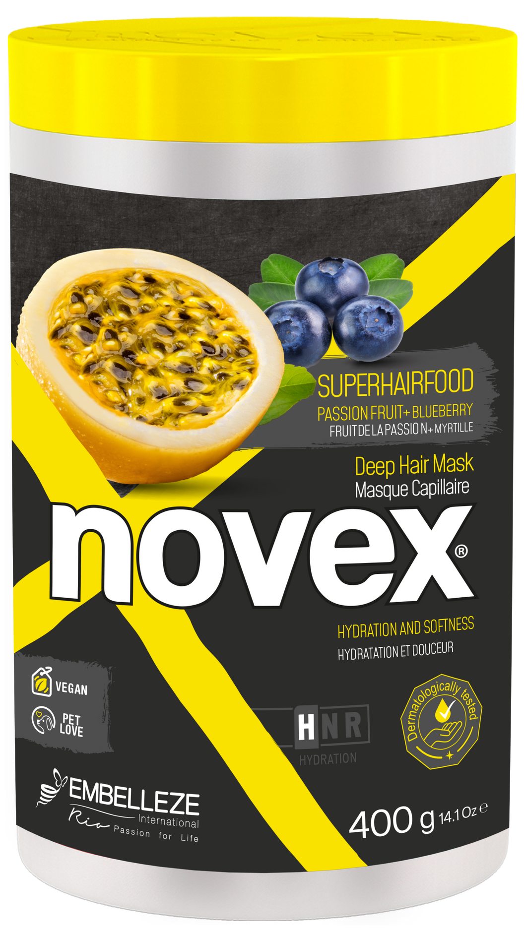Novex Superhairfood Passion Fruit & Blueberry Hårmaske 400 gr